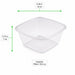 Insalatiera quadrata piatta in PET trasparente senza coperchio - 750 ml - 19 cm x 19 cm x 4,5 cm - 300 unità