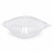Insalatiera quadrata in PET trasparente con coperchio a cupola - 1000 ml - 19 cm x 19 cm x 7,5 cm - 200 unità