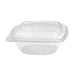 Insalatiera quadrata in PET trasparente con coperchio a cupola - 1000 ml - 19,5 cm x 19,5 cm x 7 cm - 100 unità