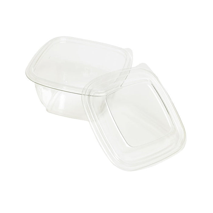 Insalatiera quadrata in PET trasparente con coperchio - 480 ml - 13 cm x 13 cm x 6 cm - 100 unità