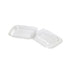 Insalatiera quadrata piatta in PET trasparente con coperchio - 500 ml - 19,5 cm x 19,5 cm x 3 cm - 100 unità