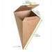 Cono snack richiudibile in cartone marrone - 9 cm x 9 cm x 19 cm - 400 unità - dimensions
