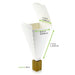 Cono snack richiudibile in cartone bianco - 9 cm x 9 cm x 19 cm - 400 unità - dimensions