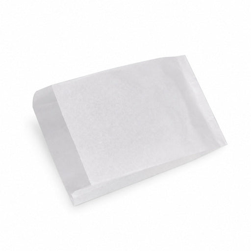 Sacchetto in carta bianca multiuso con decoro croissant - 14 cm x 6 cm x 22 cm - 1000 unità