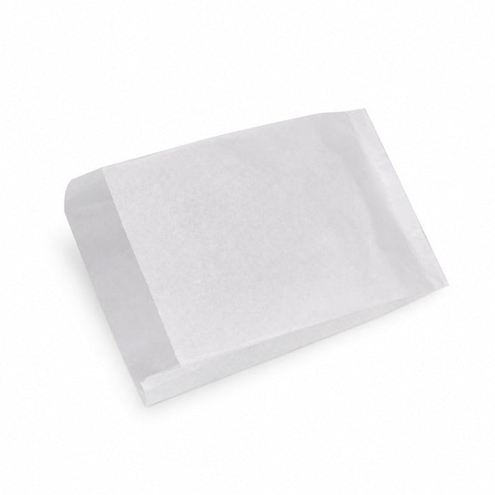 Sacchetto in carta bianca multiuso con decoro croissant - 14 cm x 6 cm x 22 cm - 1000 unità