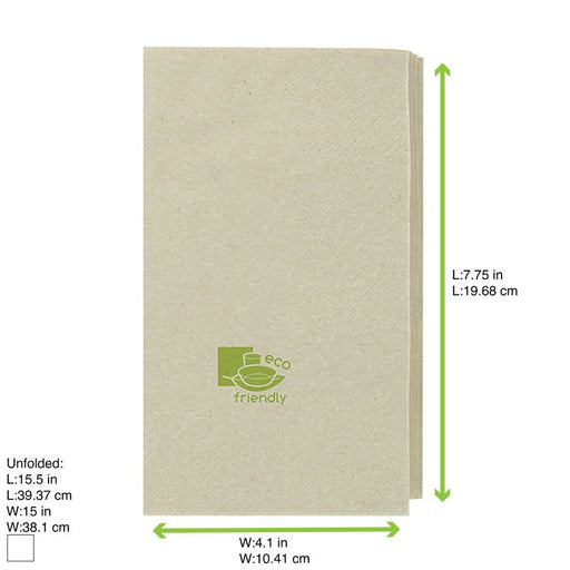 Tovagliolo in carta ecru 2 veli - 40 cm x 40 cm - 1400 unità - Rif. 210SEC41412P1 - dimensions