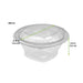 Insalatiera rotonda in PET trasparente con coperchio incernierato - 500 ml - Ø 13,5 cm - H 5,6 cm - 500 unità - dimensions