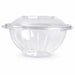 Insalatiera rotonda in PET trasparente con coperchio incernierato - 750 ml - Ø 15,1 cm - H 6 cm - 200 unità