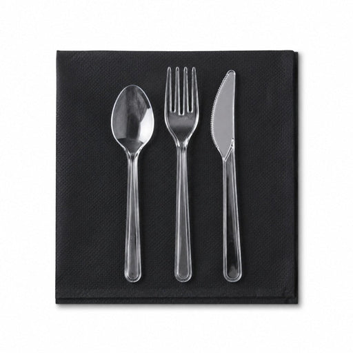 Tovagliolo micro point nero 2 veli - 20 cm x 20 cm - 2700 unità