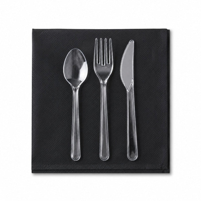 Tovagliolo micro point nero 2 veli - 20 cm x 20 cm - 2700 unità