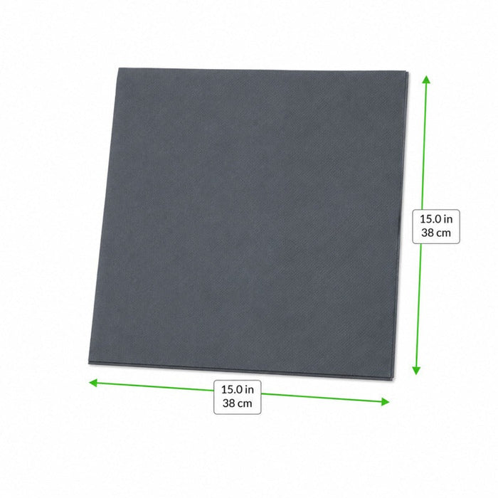 Tovagliolo micro point antracite 2 veli - 38 cm x 38 cm - 1440 unità - Rif. 210SMP3838A - dimensions