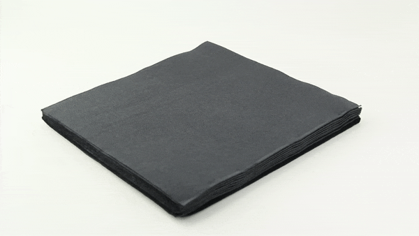 Tovagliolo micro point nero 2 veli - 38 cm x 38 cm - 1440 unità