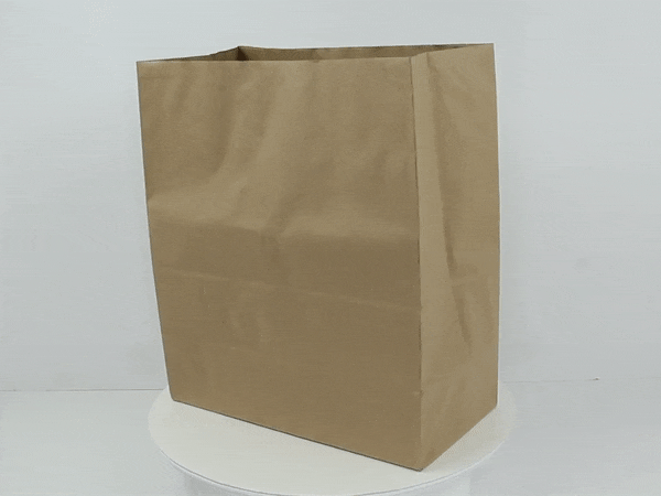 Sacchetto SOS in carta kraft marrone a doppia parete - 32 cm x 17 cm x 38 cm - 250 unità