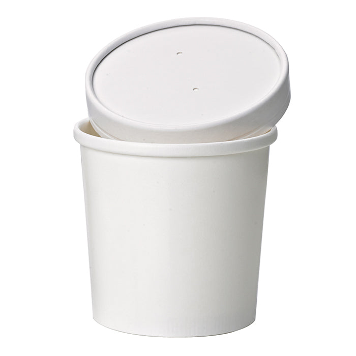 Contenitore in cartone bianco per caldo e freddo - 350 ml - Ø 9 cm - H 8,9 cm - 500 unità