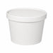 Contenitore in cartone bianco per caldo e freddo con coperchio in cartone - 230 ml - Ø 9 cm - H 6 cm - 250 unità
