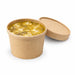 Contenitore in cartone kraft marrone per caldo e freddo con coperchio in cartone - 350 ml - Ø 9 cm - H 8,5 cm - 500 unità