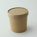 Contenitore in cartone kraft marrone per caldo e freddo con coperchio in cartone - 350 ml - Ø 9 cm - H 8,5 cm - 500 unità