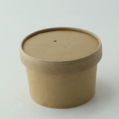 Contenitore in cartone kraft marrone per caldo e freddo con coperchio in cartone - 240 ml - Ø 9 cm - H 6,1 cm - 500 unità