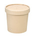 Contenitore in cartone di fibra di bambù per caldo e freddo con coperchio in cartone - 350 ml - Ø 9 cm - H 8,6 cm - 500 unità
