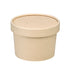 Contenitore in cartone di fibra di bambù per caldo e freddo con coperchio in cartone - 240 ml - Ø 9 cm - H 7,5 cm - 500 unità