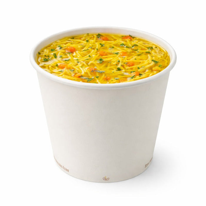 Contenitore in cartone bianco per caldo e freddo senza plastica - 700 ml - Ø 11,5 cm - H 11,5 cm - 500 unità