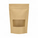 Busta stand up kraft trasparente con chiusura zip - 13 cm x 21 cm - 200 unità