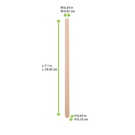 Palettina da caffè in legno a punte arrotondate - 17,6 cm - 10000 unità - dimensions