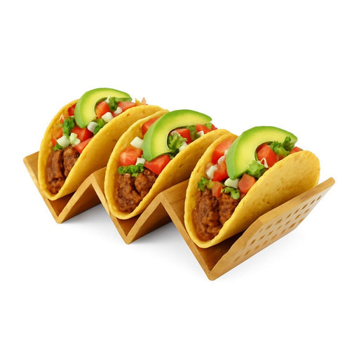 Supporto in bambù per tacos - 21,7 cm x 10 cm x 4,7 cm - 5 unità