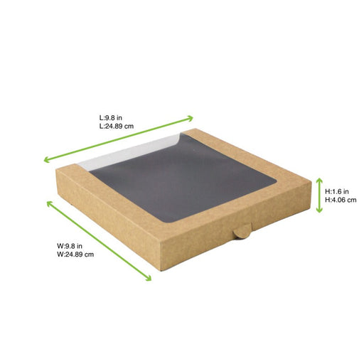 Scatola per sushi con finestra antiappannante per 40-60 pezzi - 25 cm x 25 cm x 4 cm - 200 unità - dimensions
