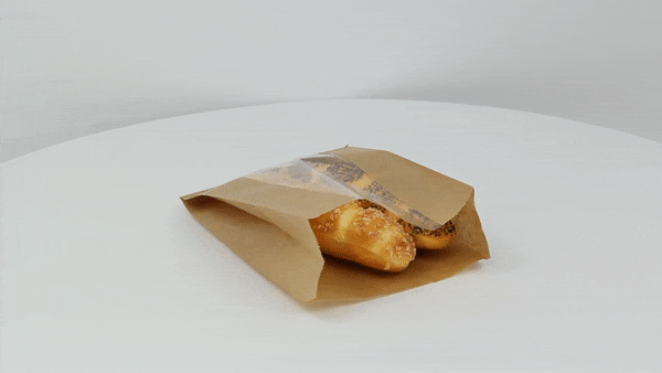 Sacchetto in carta kraft marrone con finestra - 14 cm x 6 cm x 22 cm - 1000 unità