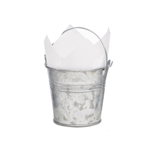 Secchiello in metallo con manico - 200 ml - Ø 8 cm - H 7,5 cm - 144 unità