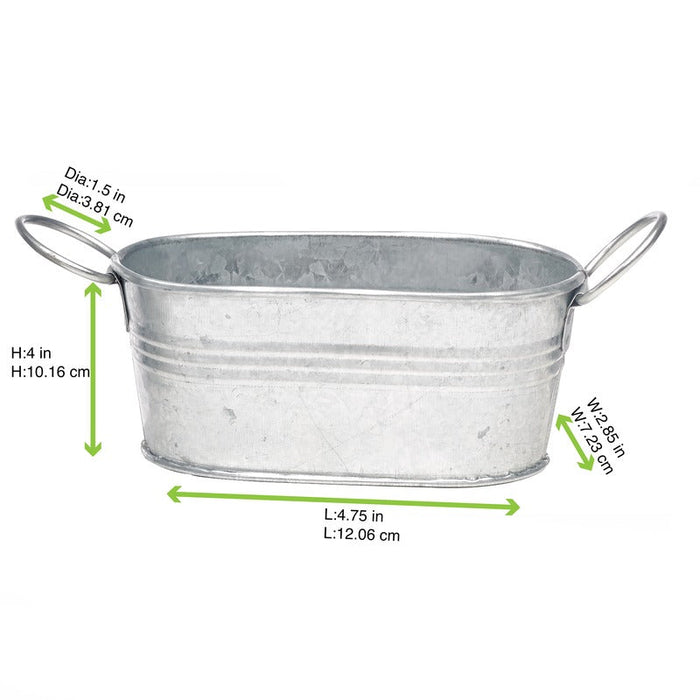 Tinozza ovale in metallo - 220 ml - 12 cm x 7 cm x 5,5 cm - 36 unità - dimensions