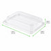 Coperchio in PET trasparente - 14,1 cm x 9,9 cm x 0,7 cm - Compatibile con 210TMFP37, 210TMFP50 - 600 unità - dimensions