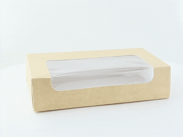 Scatola in cartone kraft laminato con finestra - 19 cm x 11,3 cm x 4,4 cm - 200 unità