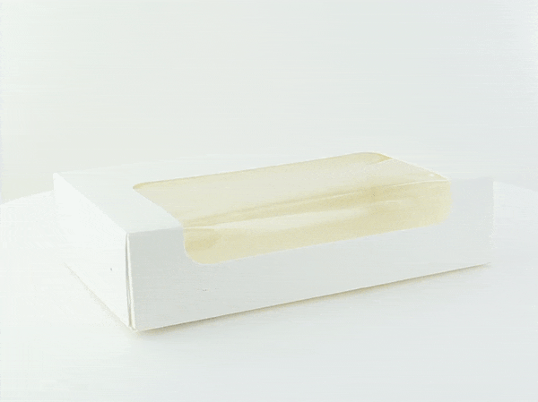 Scatola in cartone bianco laminato con finestra - 19 cm x 11,3 cm x 4,4 cm - 200 unità