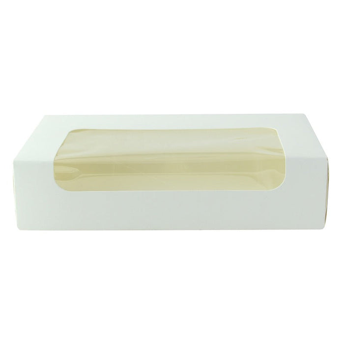 Scatola in cartone bianco laminato con finestra - 19 cm x 11,3 cm x 4,4 cm - 200 unità