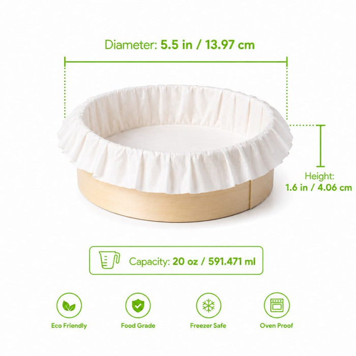 Anello di cottura "Bake-a-ring" con carta da forno integrata - 630 ml - Ø 14 cm - H 4 cm - 60 unità - dimensions