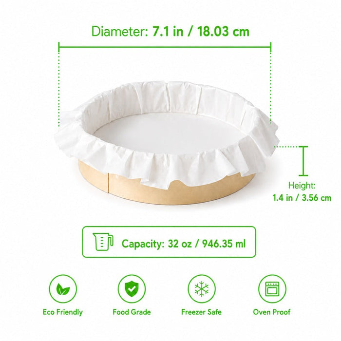 Anello di cottura "Bake-a-ring" con carta da forno integrata - 910 ml - Ø 18 cm - H 3,5 cm - 60 unità - dimensions