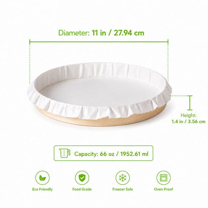 Anello di cottura "Bake-a-ring" con carta da forno integrata - 1940 ml - Ø 28 cm - H 3,5 cm - 20 unità - dimensions
