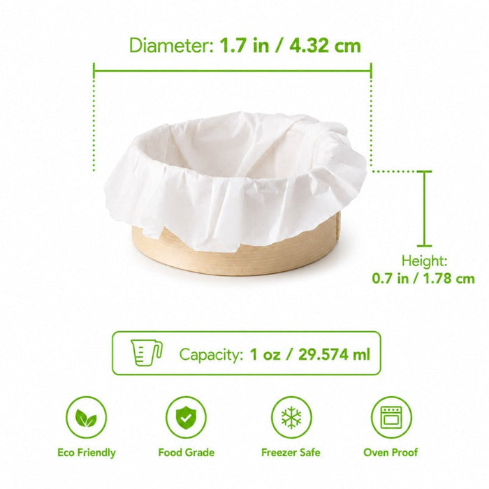 Anello di cottura "Bake-a-ring" con carta da forno integrata - 20 ml - Ø 4,2 cm - H 1,8 cm - 200 unità - dimensions