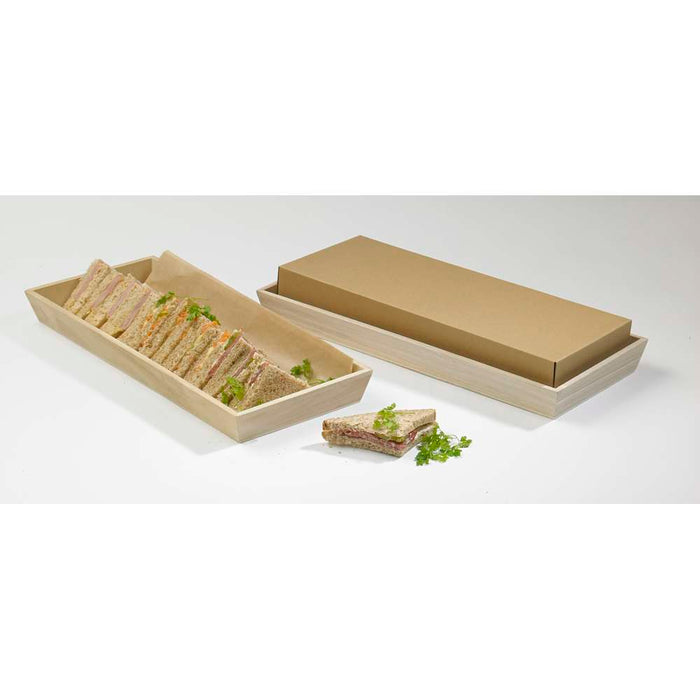 Vassoio pasto rettangolare in legno "Noa" - 39 cm x 15 cm x 4 cm - 10 unità