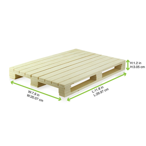 Mini pallet in legno - 30 cm x 20 cm x 3 cm - 16 unità - dimensions