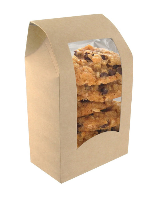 Scatola per wrap in cartone marrone con finestra (5% di plastica) - 9,5 cm x 5,4 cm x 15,2 cm - 600 unità