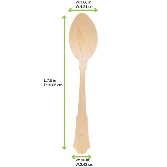 Cucchiaio in legno "Baroque" - 19,4 cm - 500 unità - dimensions