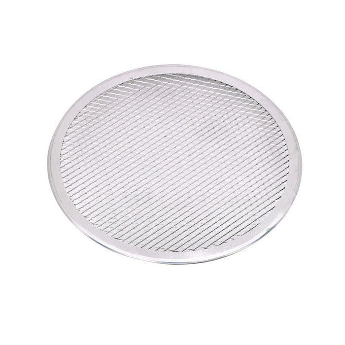 Retina rotonda per pizza in alluminio forata - Ø 25,4 cm - H 0,4 cm - 12 unità