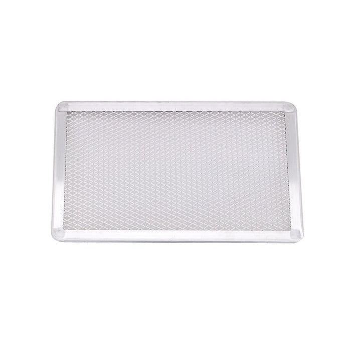 Teglia forata rettangolare per pizza in alluminio - 30 cm x 20 cm x 1 cm - 12 unità