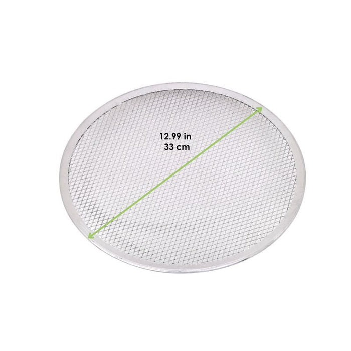 Retina rotonda per pizza in alluminio forata - Ø 33,02 cm - H 0,4 cm - 12 unità - dimensions