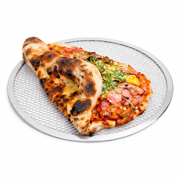 Retina rotonda per pizza in alluminio forata - Ø 35,56 cm - H 0,4 cm - 12 unità