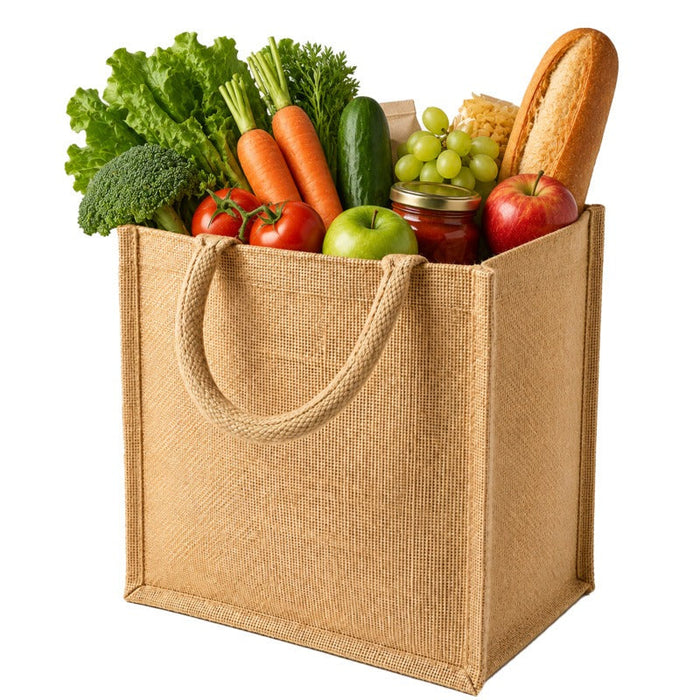 Shopper in juta marrone - 26 cm x 17 cm x 28 cm - 30 unità