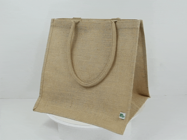 Shopper in juta marrone - 38 cm x 33 cm x 38 cm - 20 unità